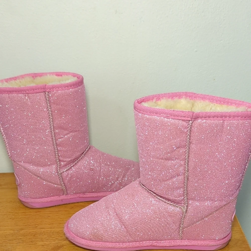 Emu Australia Kids Sparkle Lo Deluxe Wool Boot Pink Girls Size 4